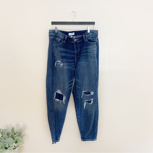 [Lane Bryant] Women's Distressed Taper Straight Leg Mom Jeans - Picture 1 of 7